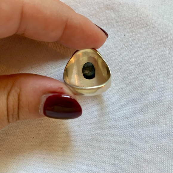 Sterling silver kyanite saddle ring - Picture 5 of 7